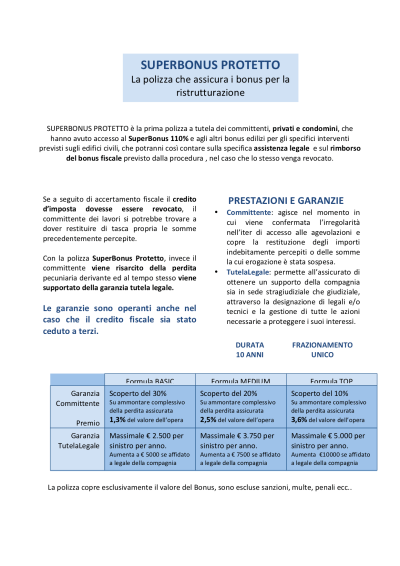 Volantino Polizza SuperBonus110%